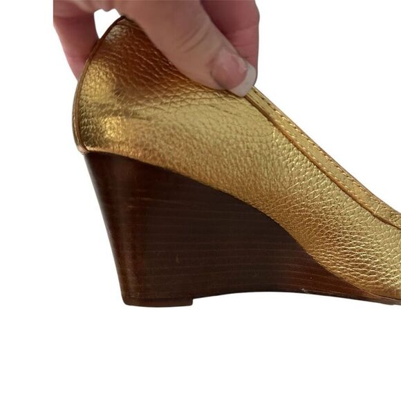 Like New Tory Burch Wedge peep toe Shoes - Picture 3 of 8